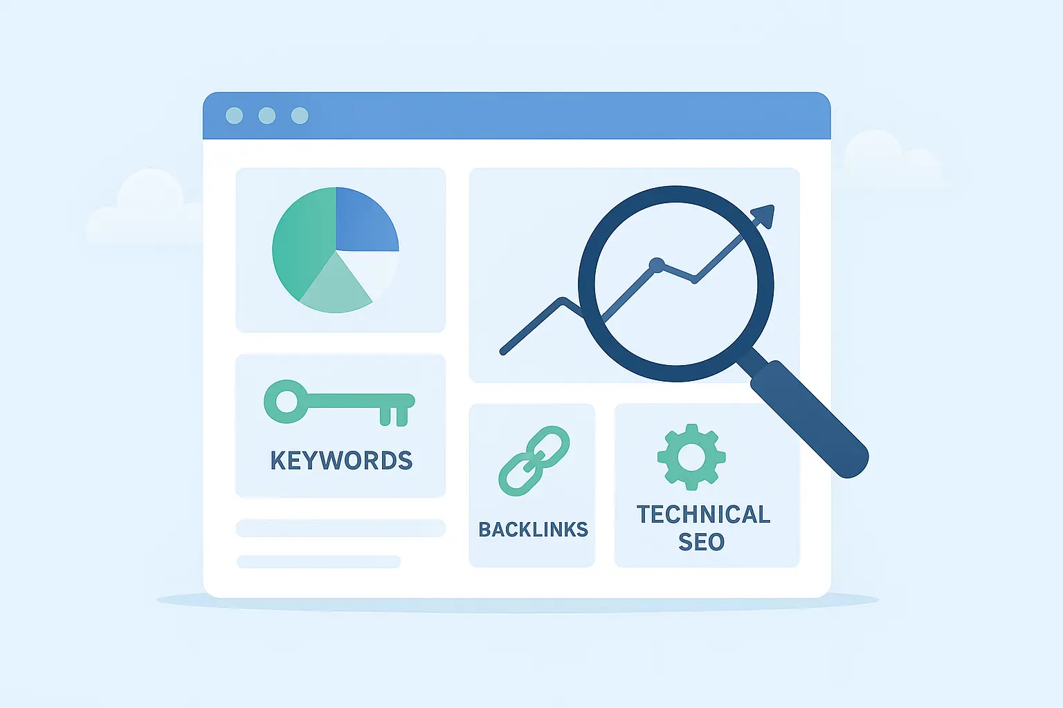 Free SEO audit report showing website performance metrics and growth opportunities.