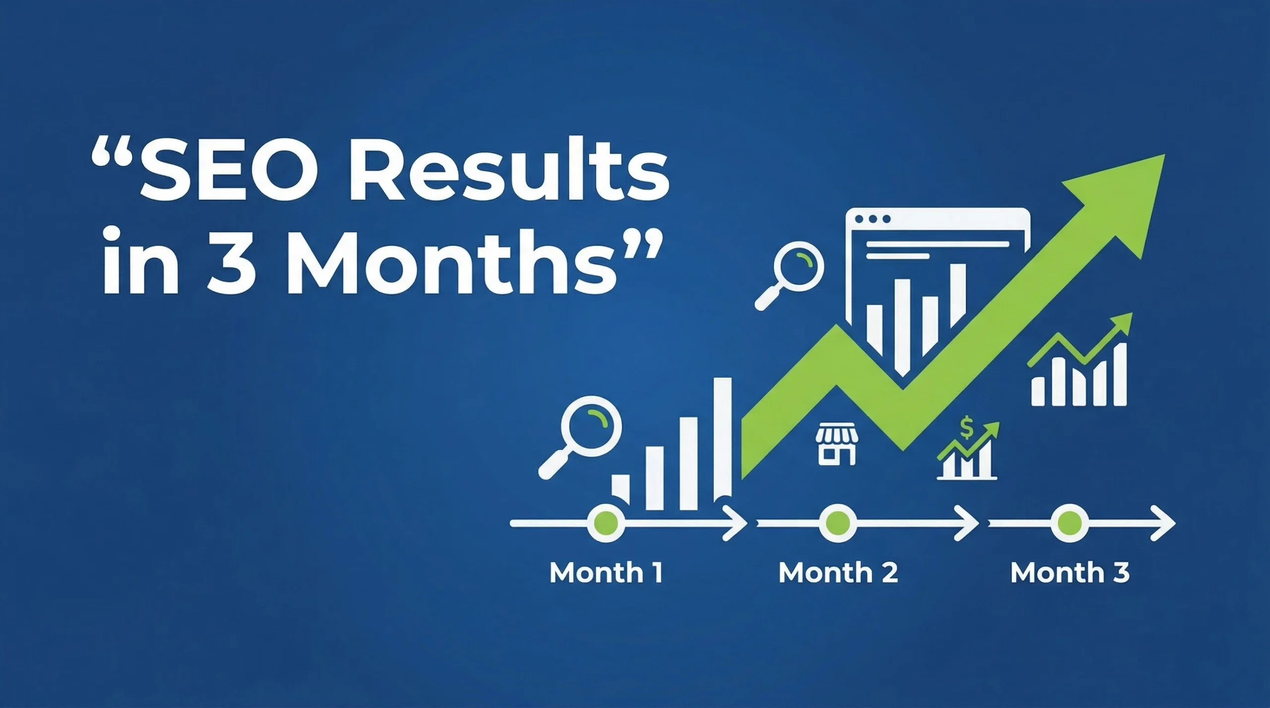 A laptop showing SEO growth timeline charts over three months representing what to expect in the first 3 months of SEO in India.